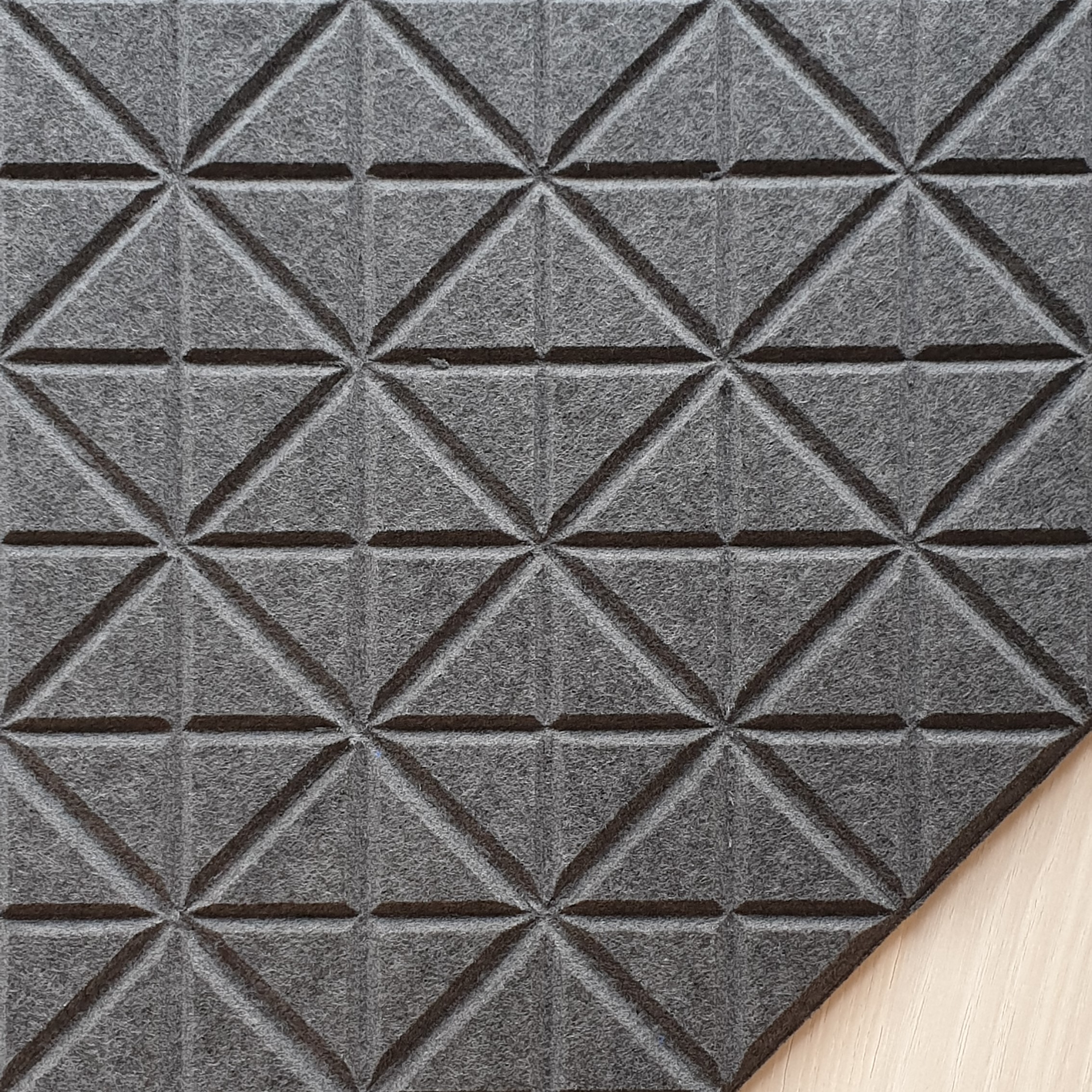 Charcoal Grey Acoustic Board with V-Groove Pattern